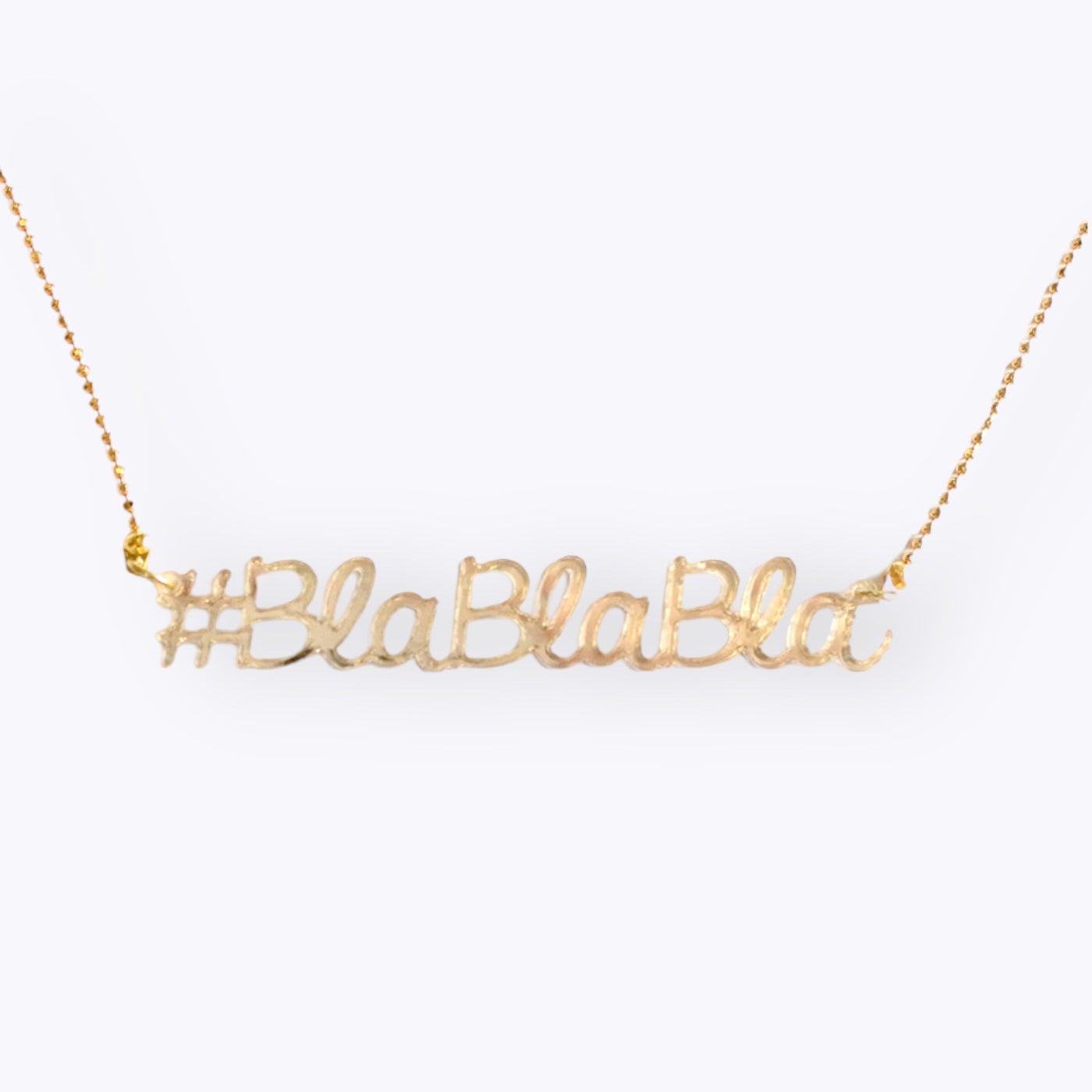 #Blablabla ketting - recycled plastic goud