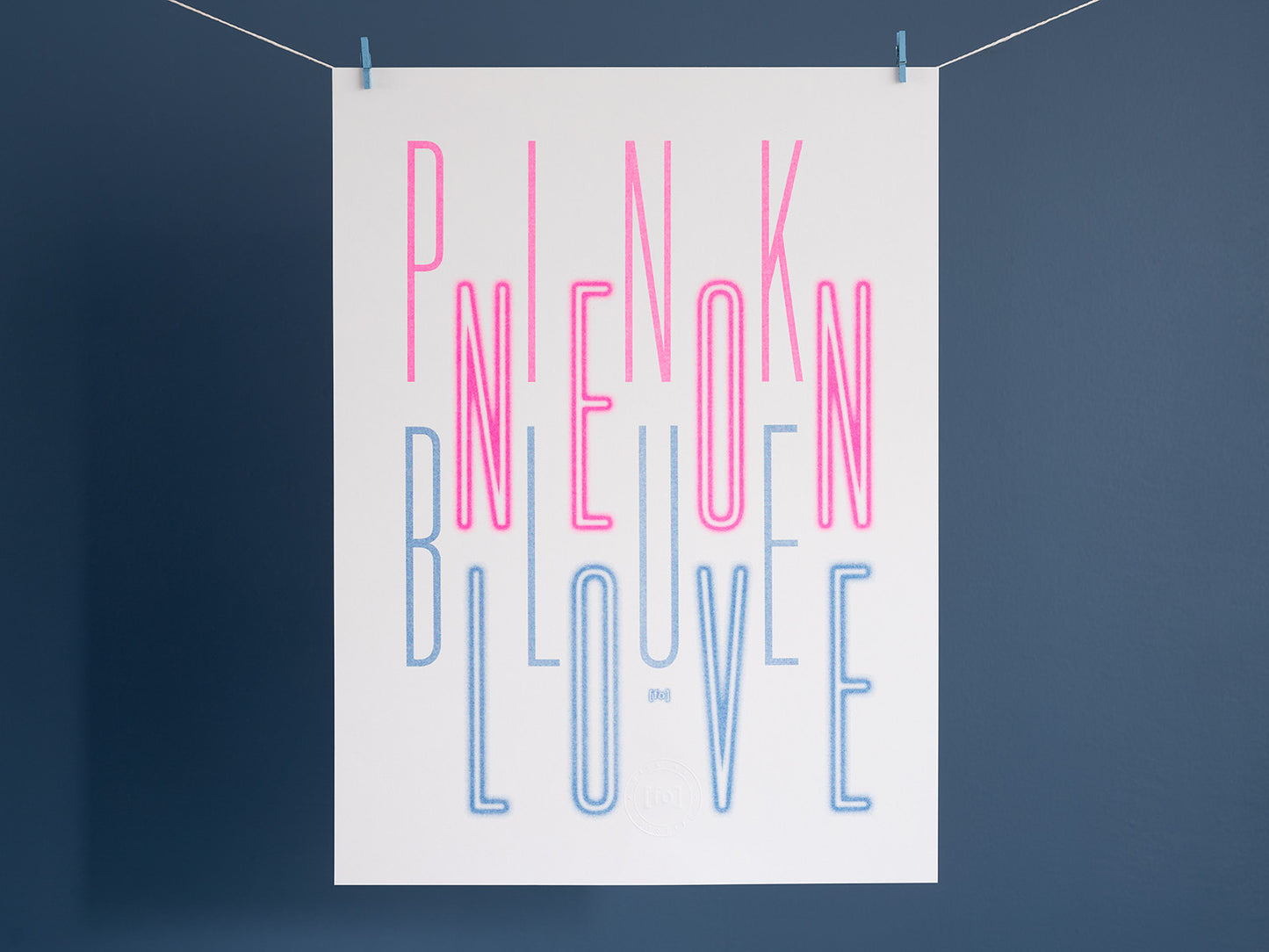 Riso Print NEON (Pink neon blue love)