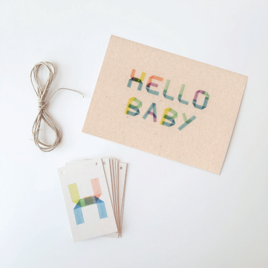 Flags and card 'HELLO BABY'